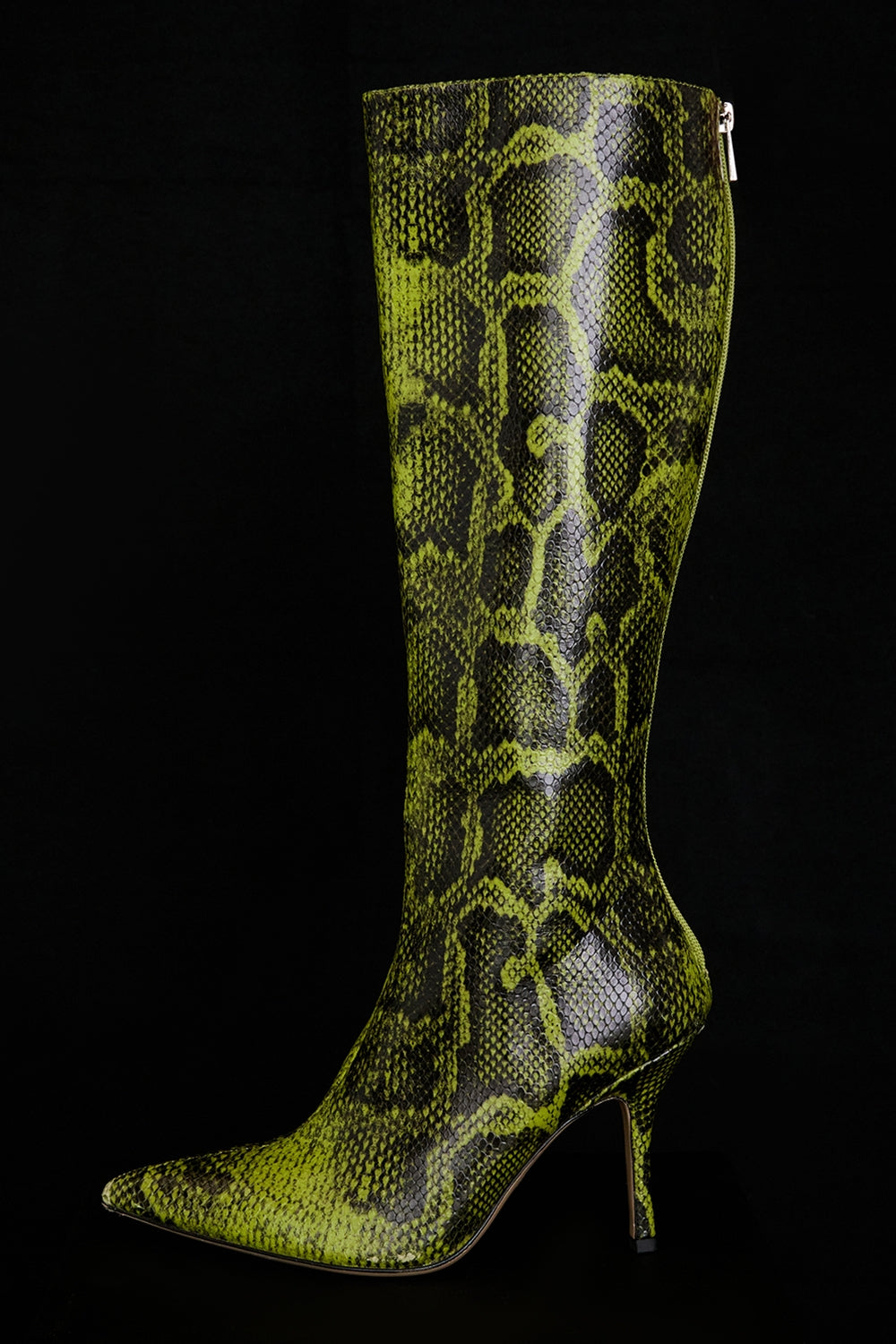 Royale-Green Print Knee High Boots - SALE