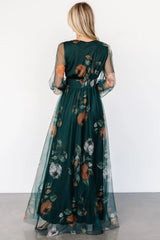 Layla Tulle Maxi Dress | Deep Topaz Floral
