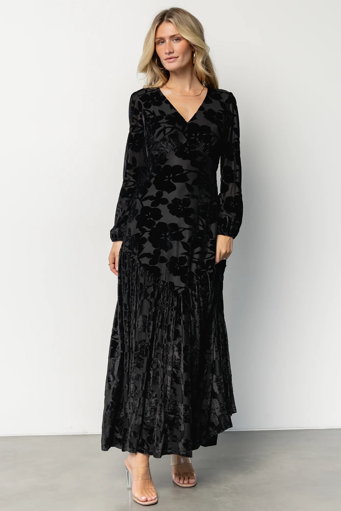 Vienna Velvet Maxi Dress | Black